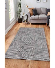 Upsala İskandinav Desenli Pamuk Tabanlı Yıkanabilen Kaydırmaz Antibakteriyel Şönil Salon Halısı