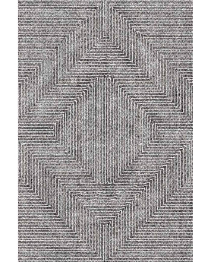 Upsala İskandinav Desenli Pamuk Tabanlı Yıkanabilen Kaydırmaz Antibakteriyel Şönil Salon Halısı