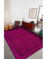 Zingararoseno Eskitme Desenli Pamuk Tabanlı Yıkanabilen Kaydırmaz Antibakteriyel Şönil Salon Halısı