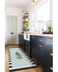 Anise Pamuk Tabanlı Yıkanabilen Kaydırmaz Antibakteriyel Şönil Mutfak Halısı