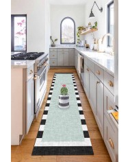 Anise Pamuk Tabanlı Yıkanabilen Kaydırmaz Antibakteriyel Şönil Mutfak Halısı