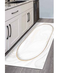 Bold Pamuk Tabanlı Yıkanabilen Kaydırmaz Antibakteriyel Şönil Mutfak Halısı