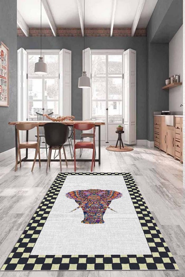 Elephant Pamuk Tabanlı Yıkanabilen Kaydırmaz Antibakteriyel Şönil Mutfak Halısı Elephant Pamuk Tabanlı Yıkanabilen Kaydırmaz Antibakteriyel Şönil Mutfak Halısı