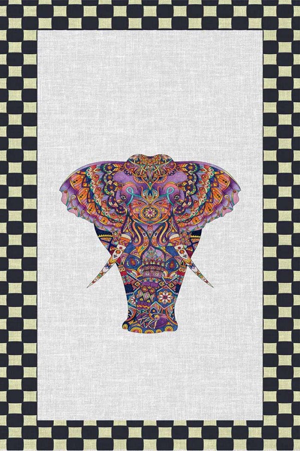 Elephant Pamuk Tabanlı Yıkanabilen Kaydırmaz Antibakteriyel Şönil Mutfak Halısı