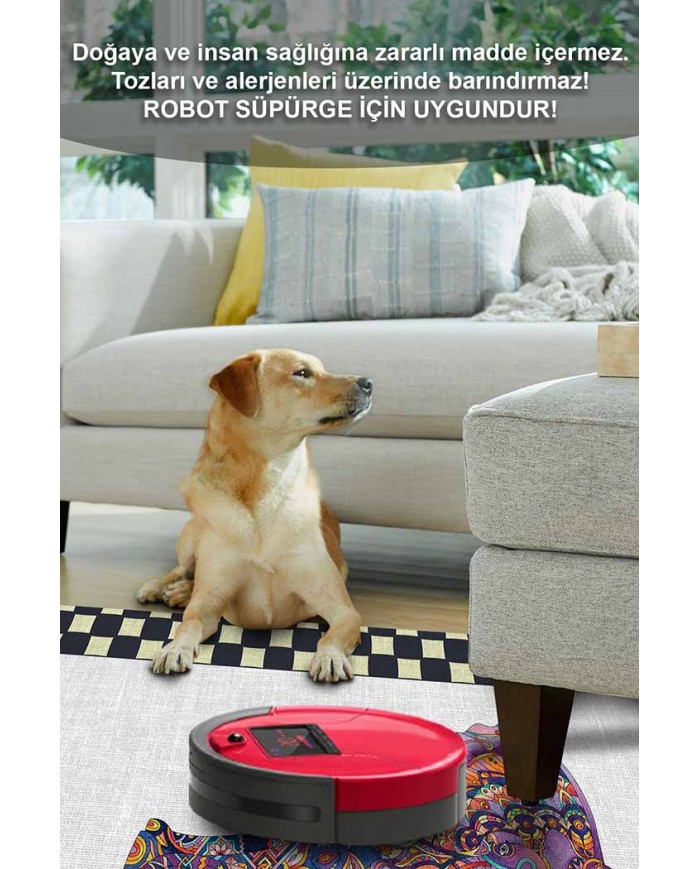 Elephant Pamuk Tabanlı Yıkanabilen Kaydırmaz Antibakteriyel Şönil Mutfak Halısı