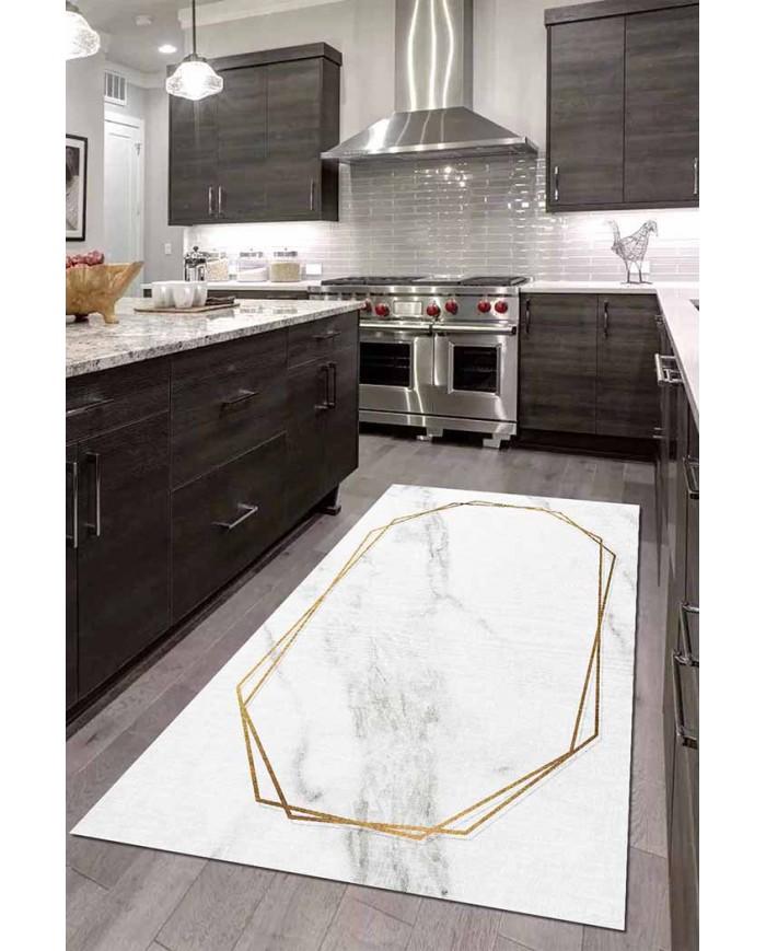 Hardy Pamuk Tabanlı Yıkanabilen Kaydırmaz Antibakteriyel Şönil Mutfak Halısı