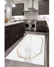 Hardy Pamuk Tabanlı Yıkanabilen Kaydırmaz Antibakteriyel Şönil Mutfak Halısı