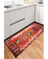 Morelle Pamuk Tabanlı Yıkanabilen Kaydırmaz Antibakteriyel Şönil Mutfak Halısı