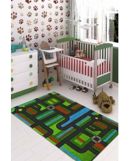 Darlene Pamuk Tabanlı Yıkanabilen Kaydırmaz Antibakteriyel Şönil Çocuk Halısı