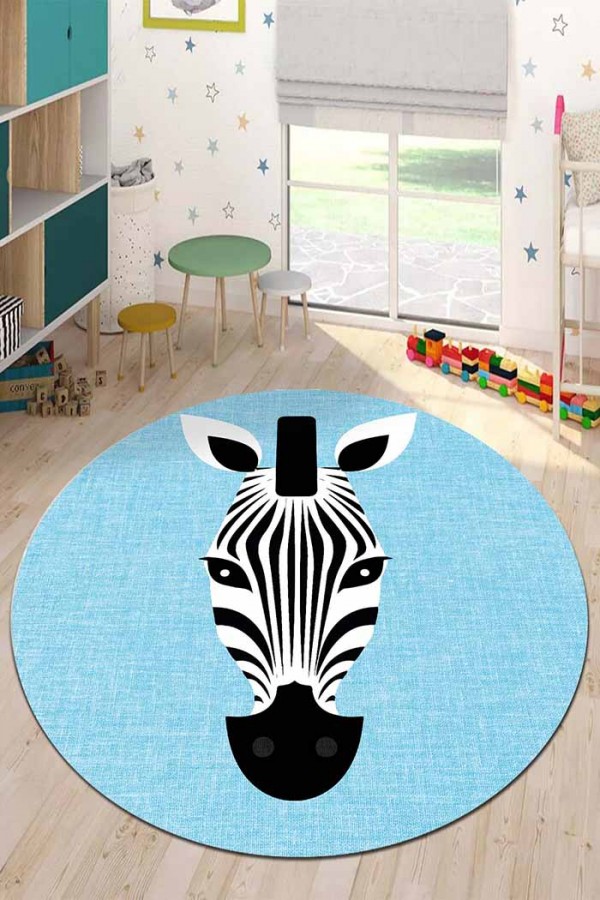 Emery Pamuk Tabanlı Yıkanabilen Kaydırmaz Antibakteriyel Şönil Çocuk Halısı