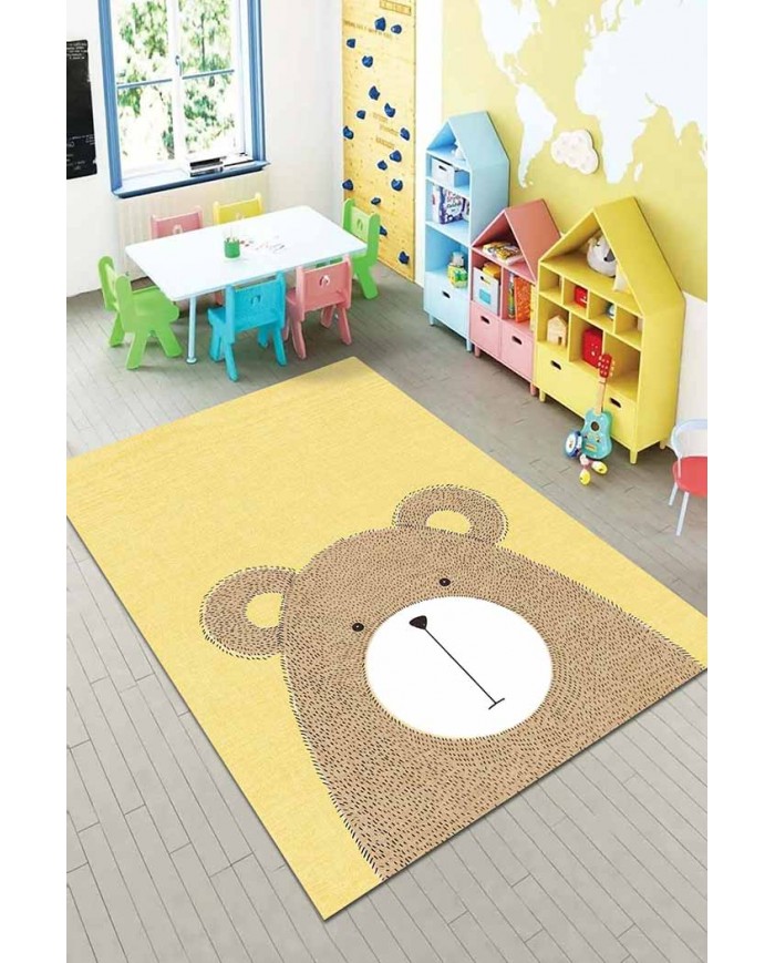 Lenora Pamuk Tabanlı Yıkanabilen Kaydırmaz Antibakteriyel Şönil Çocuk Halısı