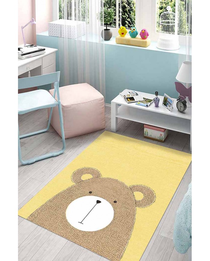 Lenora Pamuk Tabanlı Yıkanabilen Kaydırmaz Antibakteriyel Şönil Çocuk Halısı