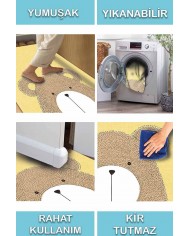 Lenora Pamuk Tabanlı Yıkanabilen Kaydırmaz Antibakteriyel Şönil Çocuk Halısı