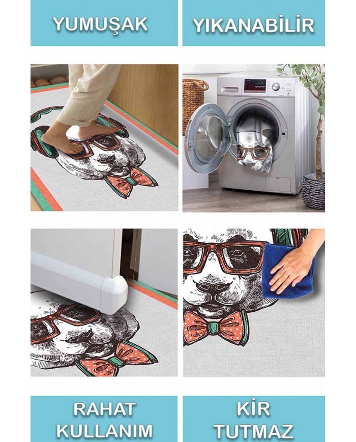 Willow Pamuk Tabanlı Yıkanabilen Kaydırmaz Antibakteriyel Şönil Çocuk Halısı