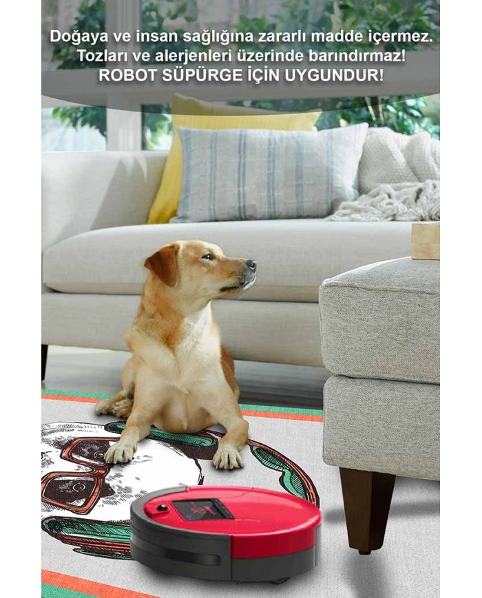 Willow Pamuk Tabanlı Yıkanabilen Kaydırmaz Antibakteriyel Şönil Çocuk Halısı