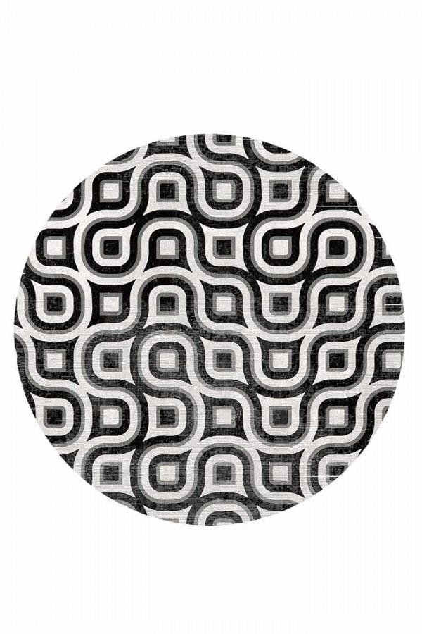 Ferteb Pamuk Tabanlı Yıkanabilen Kaydırmaz Antibakteriyel Şönil Yuvarlak Halı