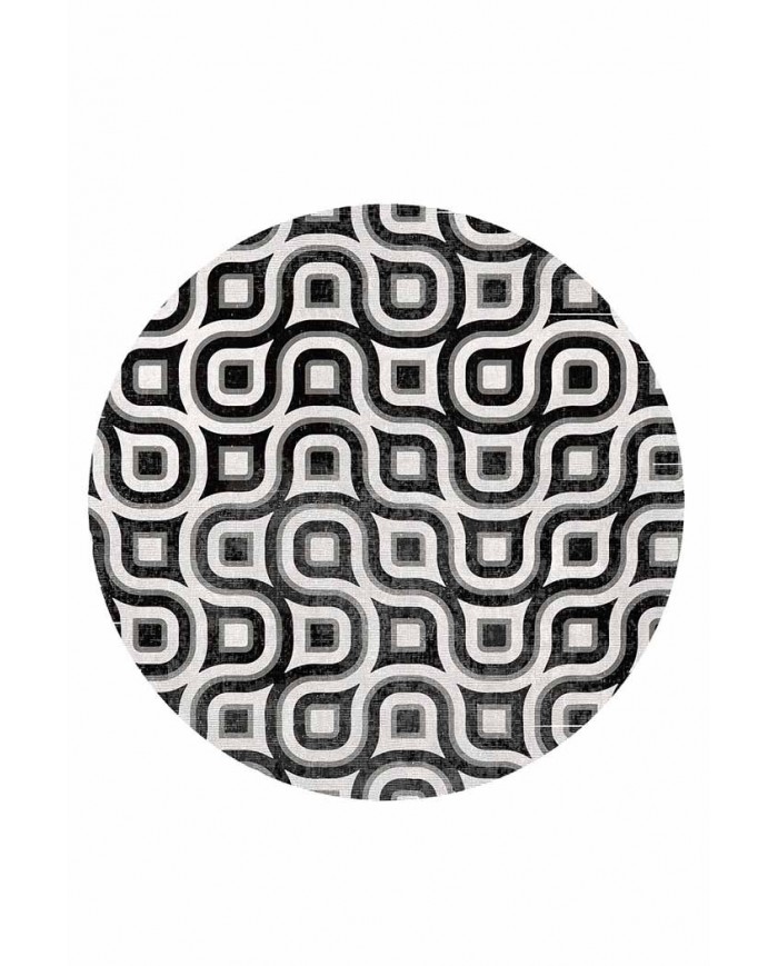 Ferteb Pamuk Tabanlı Yıkanabilen Kaydırmaz Antibakteriyel Şönil Yuvarlak Halı