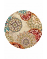 Fortana Pamuk Tabanlı Yıkanabilen Kaydırmaz Antibakteriyel Şönil Yuvarlak Halı