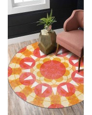 Helin Pamuk Tabanlı Yıkanabilen Kaydırmaz Antibakteriyel Şönil Yuvarlak Halı