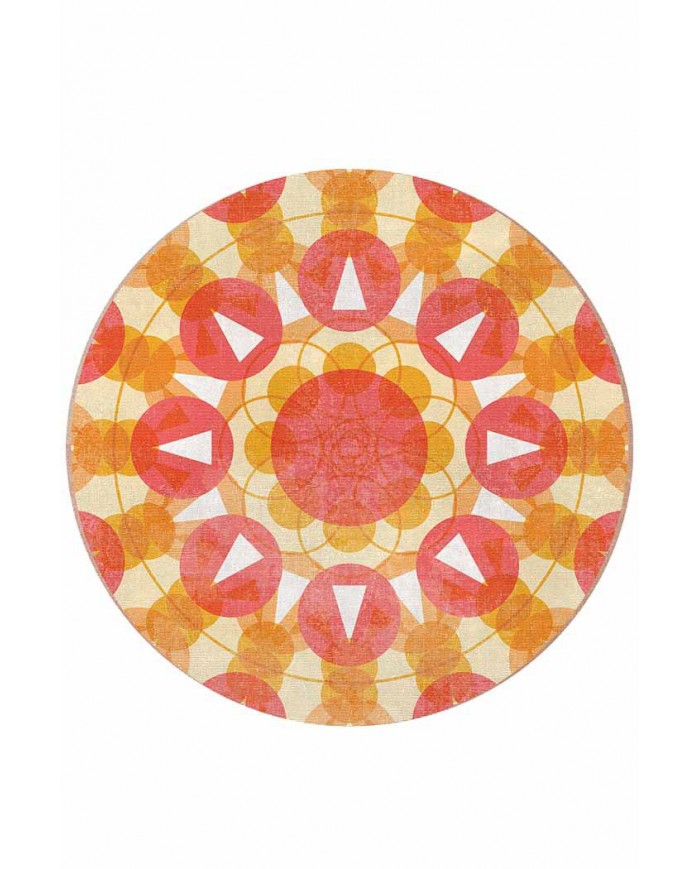 Helin Pamuk Tabanlı Yıkanabilen Kaydırmaz Antibakteriyel Şönil Yuvarlak Halı