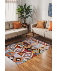 Afes Kadife Yıkanabilir Kaymaz Pamuk Tabanlı Antibakteriyel Salon Halısı