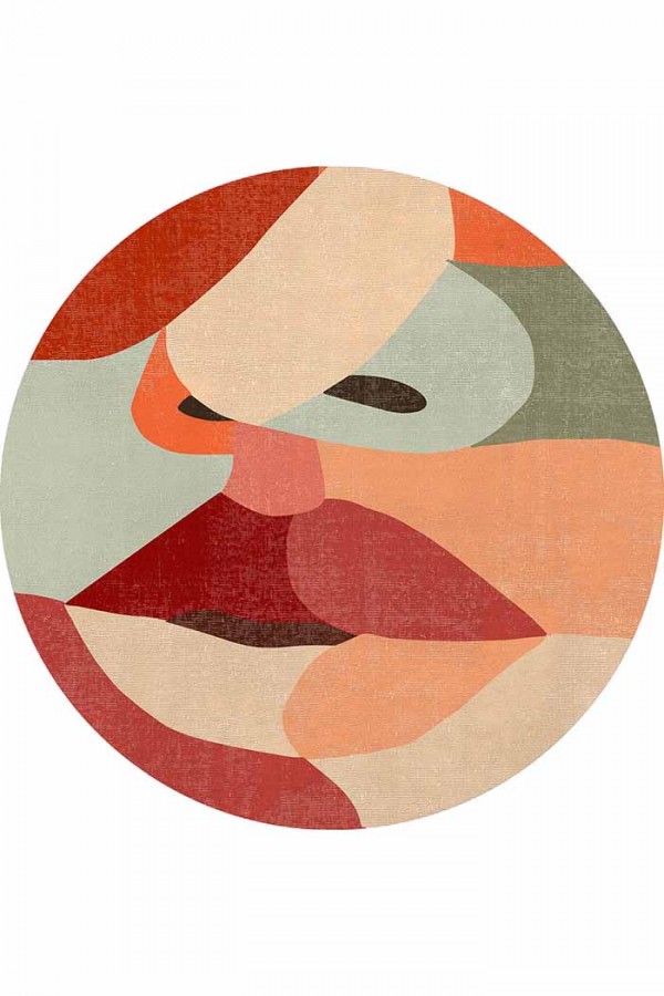 Kiss Pamuk Tabanlı Yıkanabilen Kaydırmaz Antibakteriyel Şönil Yuvarlak Halı