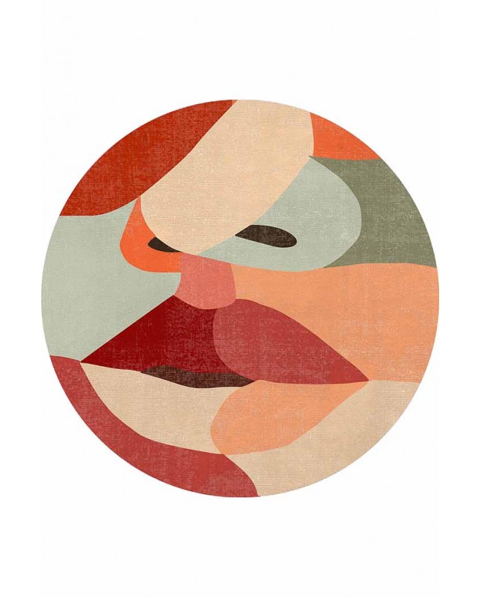 Kiss Pamuk Tabanlı Yıkanabilen Kaydırmaz Antibakteriyel Şönil Yuvarlak Halı