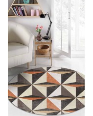 Oraf Pamuk Tabanlı Yıkanabilen Kaydırmaz Antibakteriyel Şönil Yuvarlak Halı