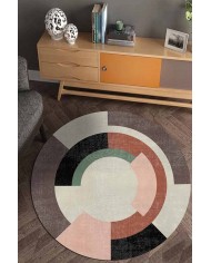 Ortus Pamuk Tabanlı Yıkanabilen Kaydırmaz Antibakteriyel Şönil Yuvarlak Halı