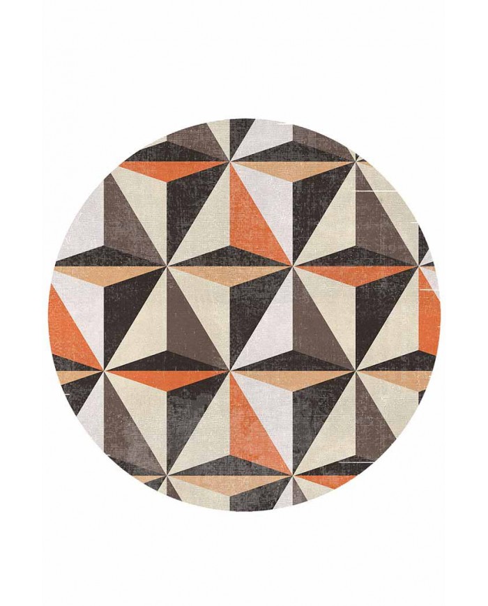 Oraf Pamuk Tabanlı Yıkanabilen Kaydırmaz Antibakteriyel Şönil Yuvarlak Halı