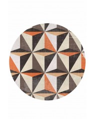 Oraf Pamuk Tabanlı Yıkanabilen Kaydırmaz Antibakteriyel Şönil Yuvarlak Halı