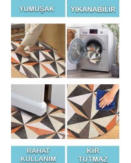 Oraf Pamuk Tabanlı Yıkanabilen Kaydırmaz Antibakteriyel Şönil Yuvarlak Halı