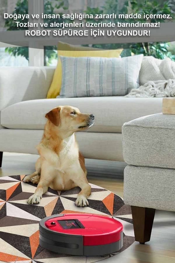 Oraf Pamuk Tabanlı Yıkanabilen Kaydırmaz Antibakteriyel Şönil Yuvarlak Halı