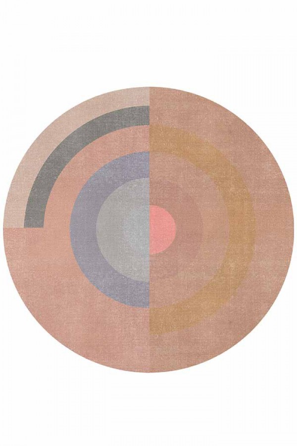 Pinkline Pamuk Tabanlı Yıkanabilen Kaydırmaz Antibakteriyel Şönil Yuvarlak Halı