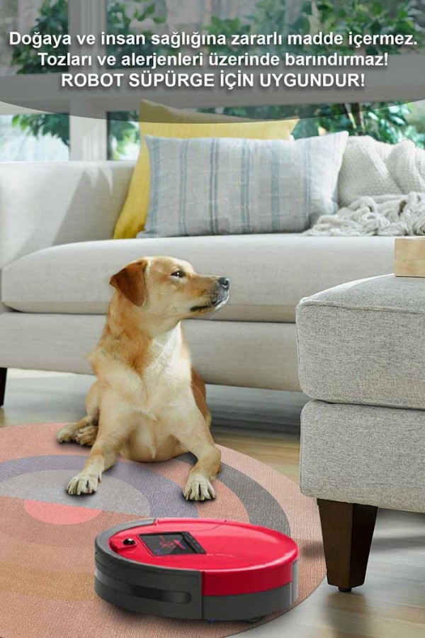 Pinkline Pamuk Tabanlı Yıkanabilen Kaydırmaz Antibakteriyel Şönil Yuvarlak Halı