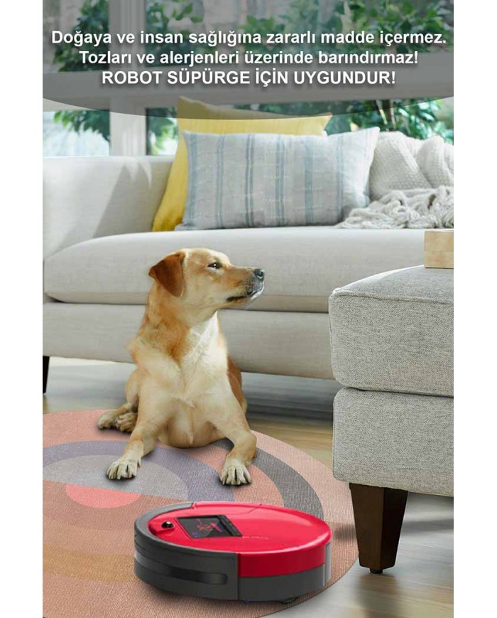 Pinkline Pamuk Tabanlı Yıkanabilen Kaydırmaz Antibakteriyel Şönil Yuvarlak Halı