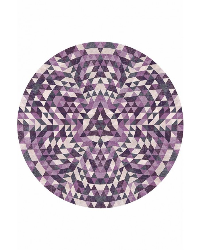 Pule Pamuk Tabanlı Yıkanabilen Kaydırmaz Antibakteriyel Şönil Yuvarlak Halı