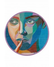 Squi Pamuk Tabanlı Yıkanabilen Kaydırmaz Antibakteriyel Şönil Yuvarlak Halı