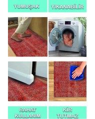 Elarte Pamuk Tabanlı Yıkanabilen Kaydırmaz Antibakteriyel Şönil Salon Halısı