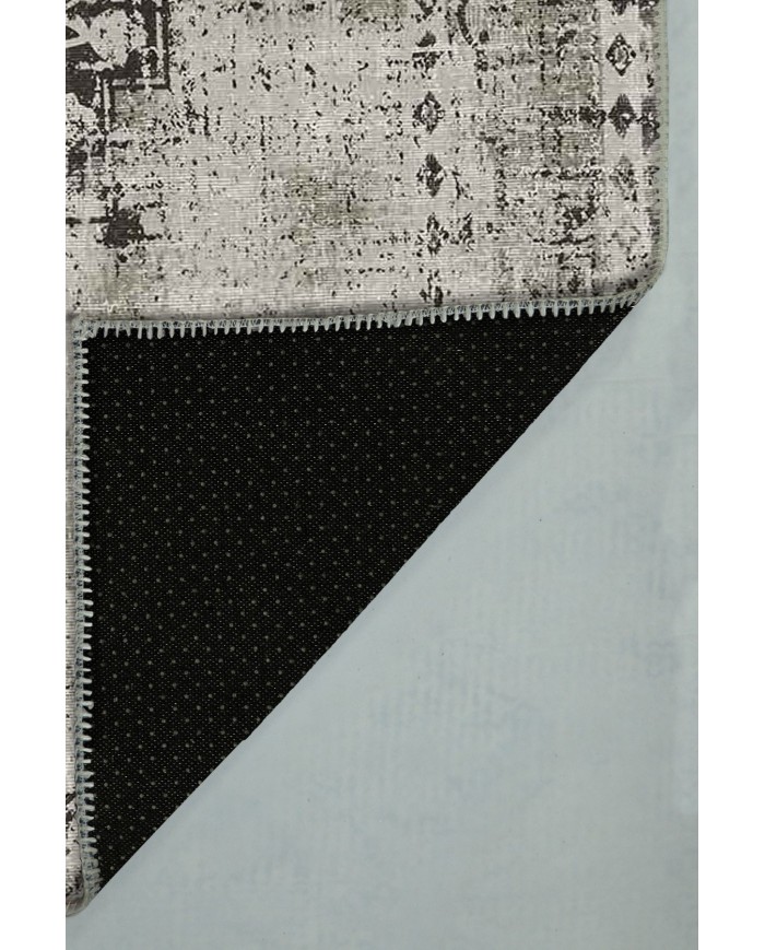 Lady Desenli Pamuk Tabanlı Yıkanabilen Kaydırmaz Antibakteriyel Şönil Salon Halısı