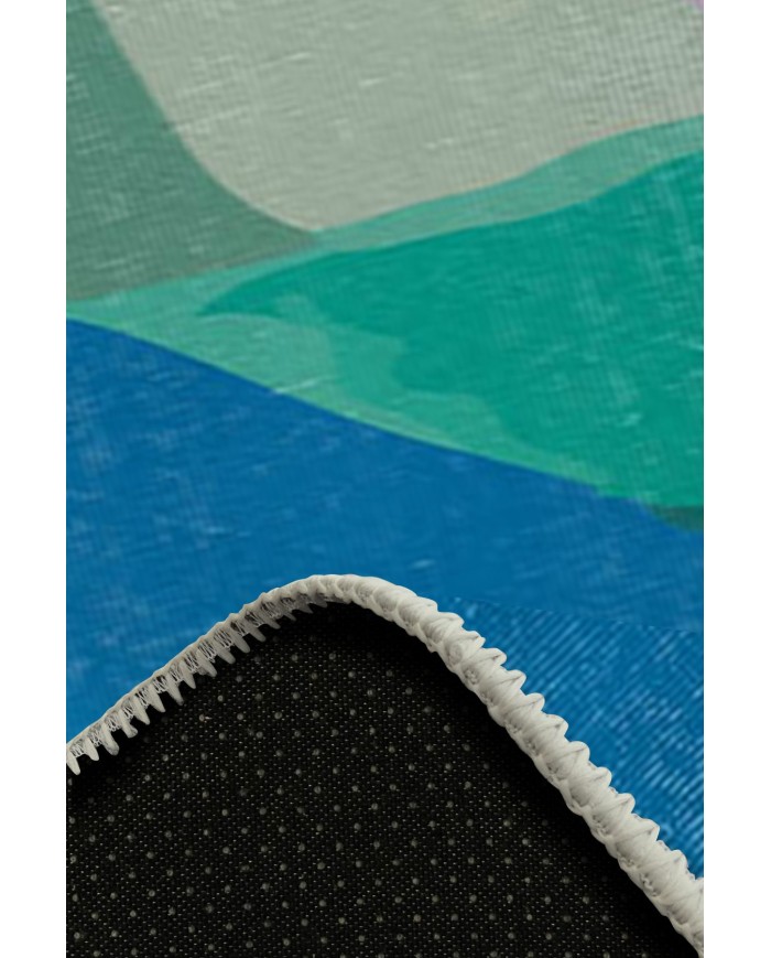 Squi Pamuk Tabanlı Yıkanabilen Kaydırmaz Antibakteriyel Şönil Yuvarlak Halı