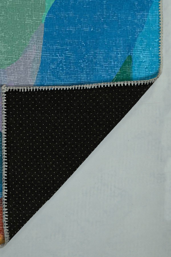 Squi Pamuk Tabanlı Yıkanabilen Kaydırmaz Antibakteriyel Şönil Yuvarlak Halı