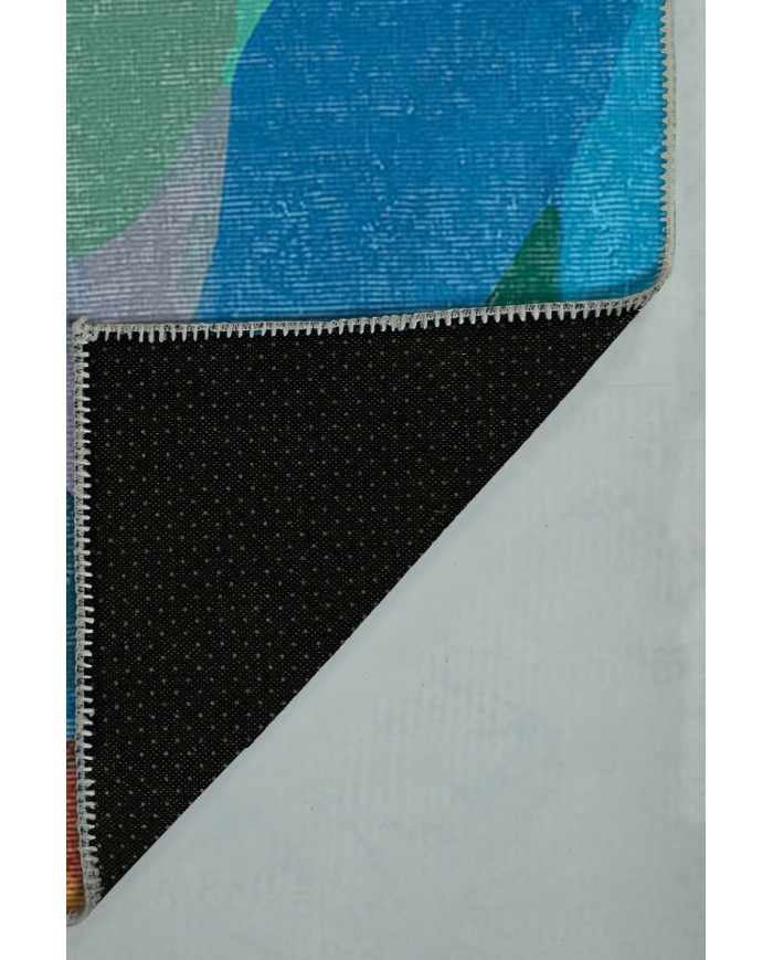 Squi Pamuk Tabanlı Yıkanabilen Kaydırmaz Antibakteriyel Şönil Yuvarlak Halı