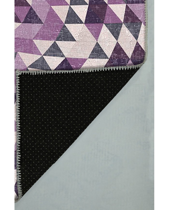 Pule Pamuk Tabanlı Yıkanabilen Kaydırmaz Antibakteriyel Şönil Yuvarlak Halı