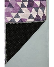 Pule Pamuk Tabanlı Yıkanabilen Kaydırmaz Antibakteriyel Şönil Yuvarlak Halı