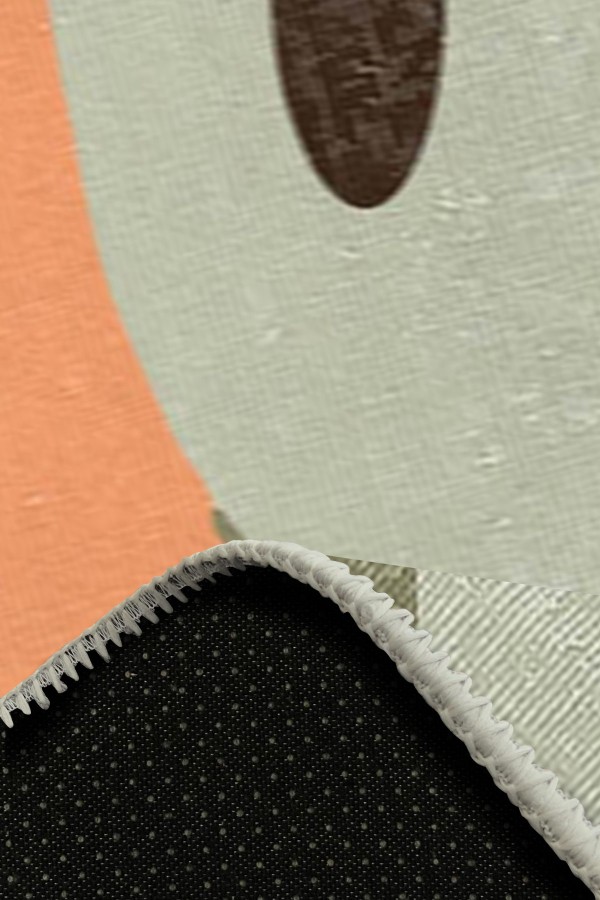 Kiss Pamuk Tabanlı Yıkanabilen Kaydırmaz Antibakteriyel Şönil Yuvarlak Halı