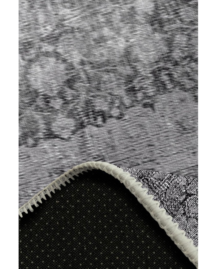 Medaglioane Gri Keep Off Pamuk Tabanlı Yıkanabilen Kaydırmaz Antibakteriyel Şönil Ofis Halısı