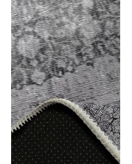 Medaglioane Gri Keep Off Pamuk Tabanlı Yıkanabilen Kaydırmaz Antibakteriyel Şönil Ofis Halısı