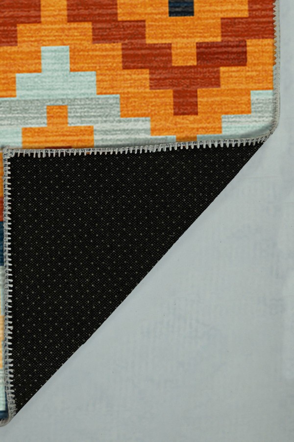 Zirton Pamuk Tabanlı Yıkanabilen Kaydırmaz Antibakteriyel Şönil Yuvarlak Halı