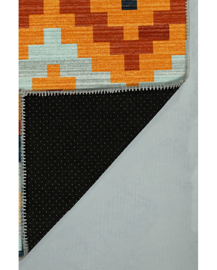 Zirton Pamuk Tabanlı Yıkanabilen Kaydırmaz Antibakteriyel Şönil Yuvarlak Halı